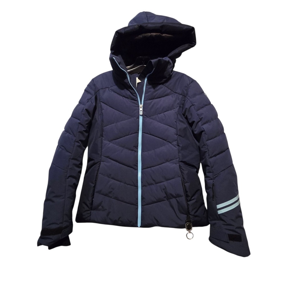 Rossignol Courbe Ski Jacket Women's LG Navy Wind Water Resistant Sleeve Hit